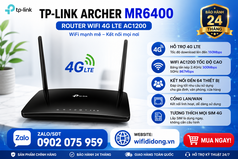 Bộ Phát Wifi 4G TP-Link MR6400 Chính Hãng 