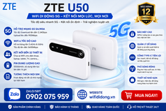 Bộ phát wifi di động 5G ZTE U50 