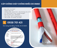 Cáp chống cháy chống nhiễu 2x1.5mm  cho hệ thống PCCC Hồ Chí Minh, Gia Lai 