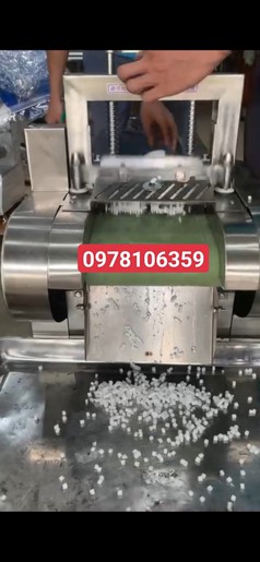 Máy thái cùi dừa hạt lựu, máy thái cơm dừa làm topping chè, máy thái trái cây hạt lựu 