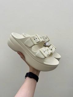 CrocsFanClub-PB415 - Lê buckle cao, size: w5-w9, chuẩn size, kèm 10 cham 
