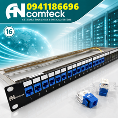 Sẵn kho Patch panel 16 cổng Cat6 UTP mã ACT-16S1U, ACT-JK28-C6-US chính hãng ANCOMTECK 