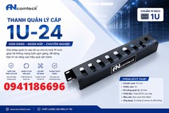 Annam chuyên phân phân phối Thanh quản lý cáp ngang 1U 24 cổng lắp rack 19  ACT-19241U Ancomteck 