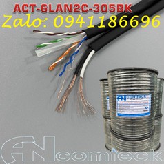Phân phối Cáp mạng liền nguồn Cat6 UTP   2C lõi đồng ngoài trời ANCOMTECK mã ACT-6LAN2C-305BK 