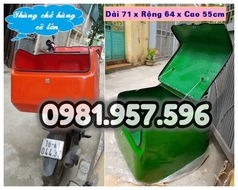 Thùng chở hàng lớn 71x64x55cm, thùng giao hàng lớn sau xe máy 