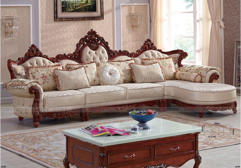 9 Giá sofa tân cổ điển chữ L tại tphcm, Sofa cổ điển góc L giá rẻ tại quận 2, quận 7