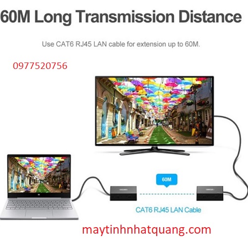 1 Bộ Kéo Dài HDMI qua LAN 60m Unitek V100A cao cấp tại Hải Phòng