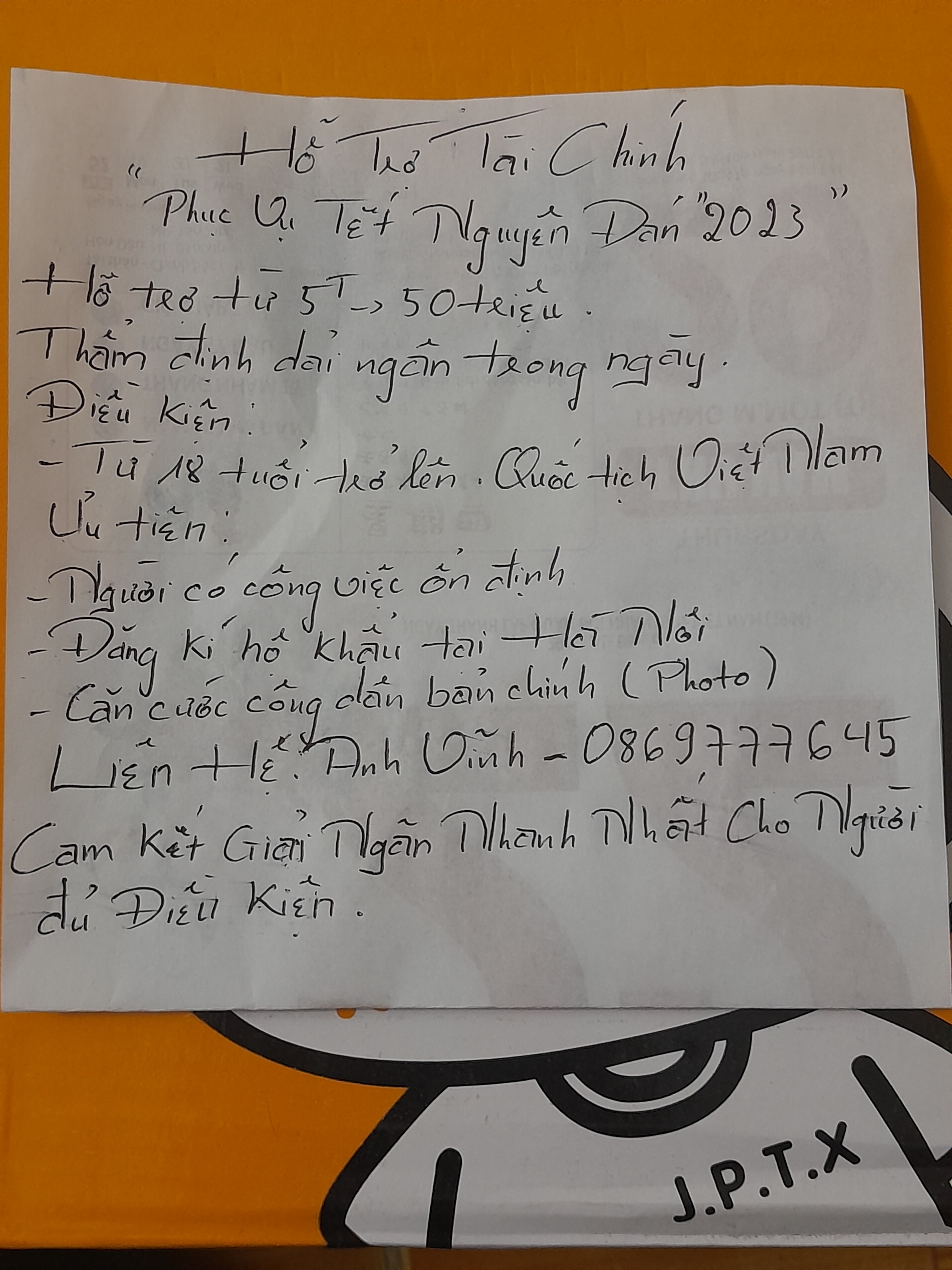 Hỗ trợ tài chính phục vụ tết 2023