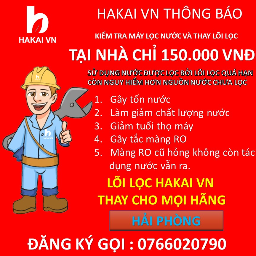 Thay lõi lọc 3 quả 123 chỉ 150k tại nhà. Kiểm tra nước miễn phí