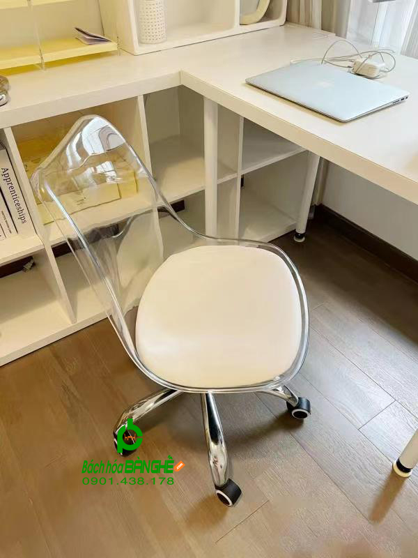 Ghế decor trong suốt, ghế xoay trong suốt