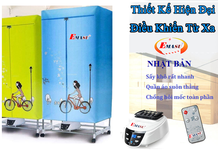 2 Tủ sấy quần áo diệt khuẩn, khử mùi siêu nhanh, siêu bền Emasu Nhật Bản ET304