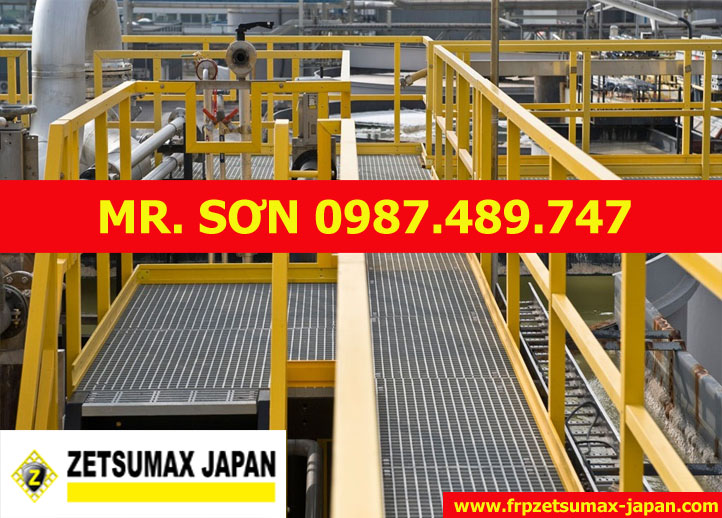 12 Tấm sàn FRP ,lưới sợi thủy tinh, Sàn FRP kháng hóa chất, chống ăn mòn, composite - Mới 100