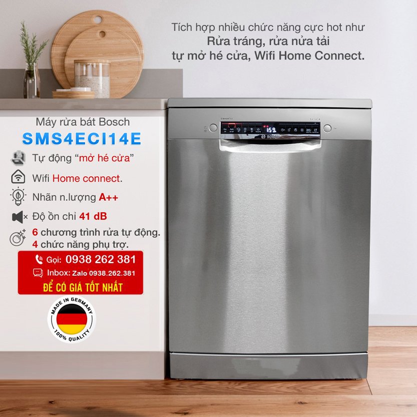 Máy rửa chén bát Bosch SMS6ECI93E, SMS4ECI14E 13 bộ Máy rửa chén bát Bosch SMS6ECI93E, SMS4ECI14E 13 bộ