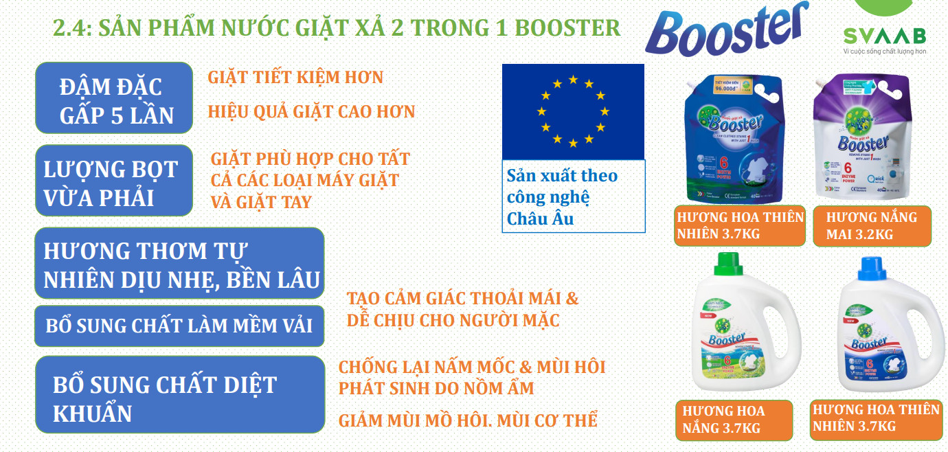 3 Hóa mỹ phẩm S Việt AAB tìm nhà phân phối nước giặt xả BOOSTER 2 in 1