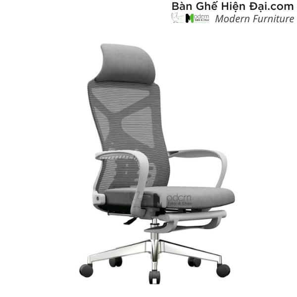 Ghế lưới trưởng phòng tựa đầu có ngả lưng duỗi chân thư giãn nhập khẩu cao cấp HCM CR4326-2M