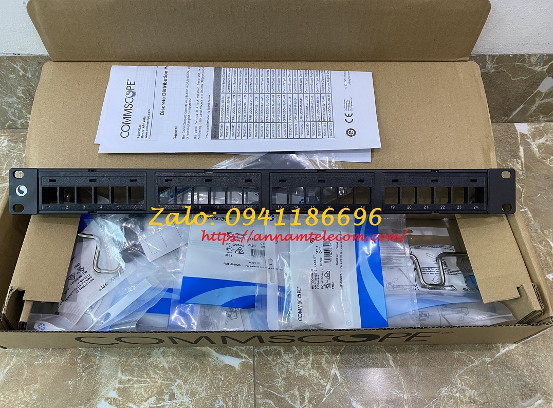 9 Thanh đấu nối Patch Panel Cat6A CommScope Chống nhiễu 24 cổng mã 1933319-2