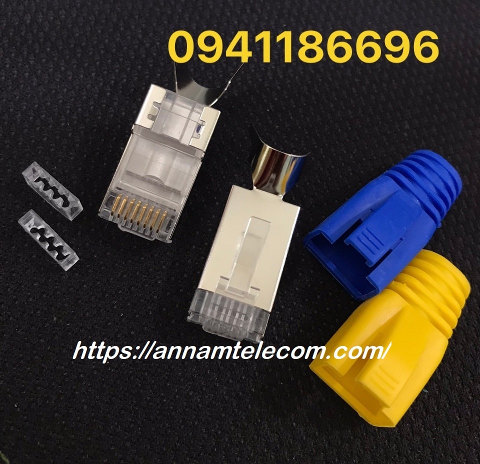 Modular Plug Kit, Đầu bấm hạt mạng Cat6A FTP chống nhiễu 8 chân đồng có đuôi quặp