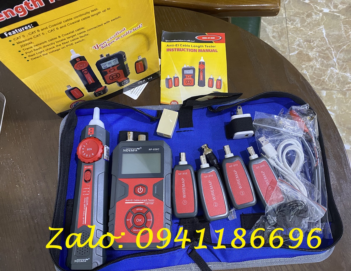 4 Máy test mạng NF-8601S Đa Chức Năng RJ45, RJ11, BNC, kim loại Cáp, PING/POE, kết xuất kết quả ra máy 4 Máy test mạng NF-8601S Đa Chức Năng RJ45, RJ11, BNC, kim loại Cáp, PING/POE, kết xuất kết quả ra máy
