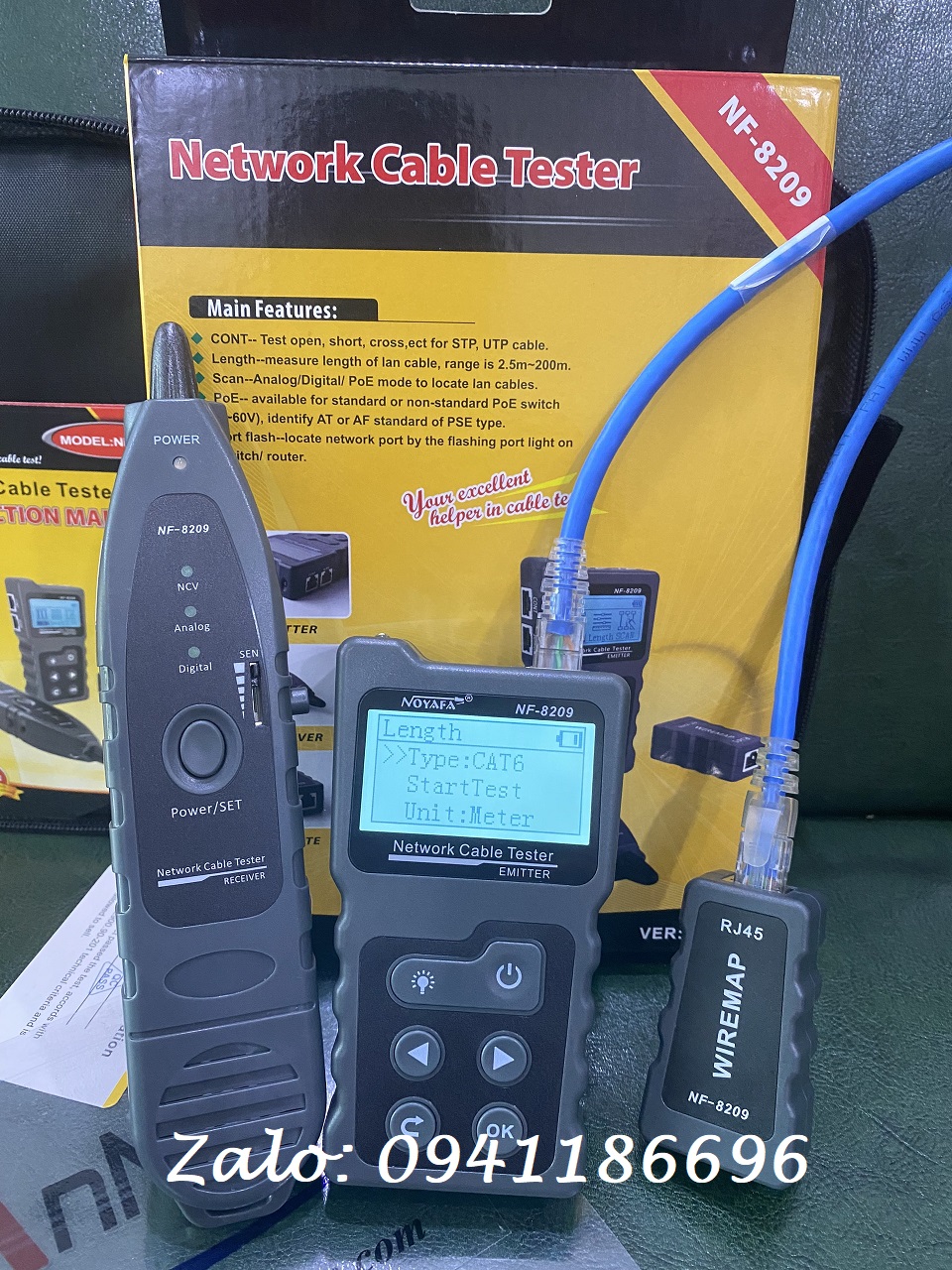 7 Máy test mạng NF-8601S Đa Chức Năng RJ45, RJ11, BNC, kim loại Cáp, PING/POE, kết xuất kết quả ra máy 7 Máy test mạng NF-8601S Đa Chức Năng RJ45, RJ11, BNC, kim loại Cáp, PING/POE, kết xuất kết quả ra máy