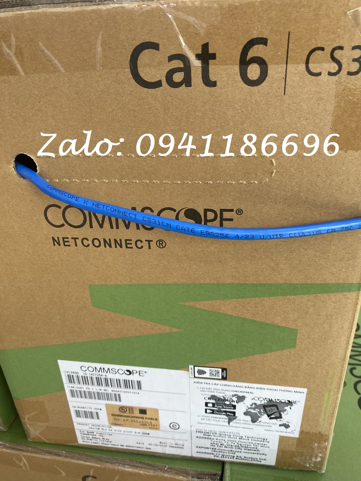 3 Cáp mạng Cat6 UTP CommScope mã 1427254-6,cáp thang máy Cat7/ Cat8 SFTP sẵn số lượng
