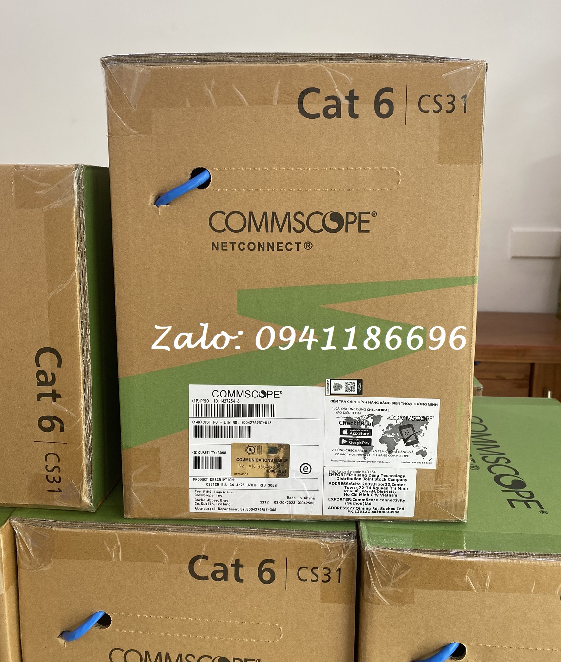 1 Cáp mạng Cat6 UTP CommScope mã 1427254-6,cáp thang máy Cat7/ Cat8 SFTP sẵn số lượng