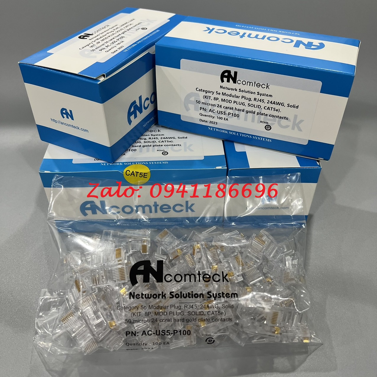 1 Đầu bấm hạt mạng Cat5/ Cat6 chính hãng Ancomteck