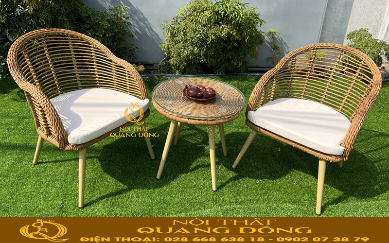 5 Bộ bàn ghế cafe ngoài trời QD-2046 siêu bền