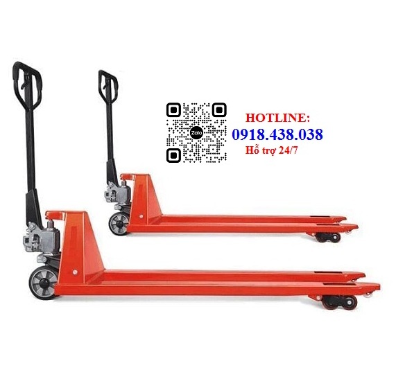 3 Xe nâng tay thấp càng ngắn 80cm tải trọng 2500kg chính hãng