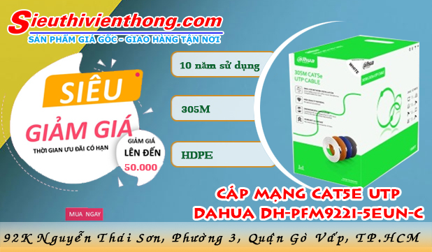 Cáp mạng Cat5e utp Dahua DH-PFM922I-5EUN-C
