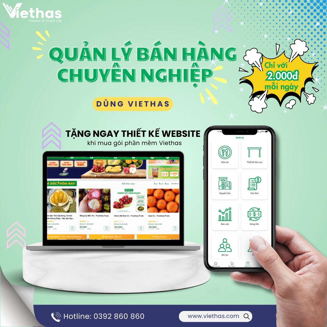 Phần mềm quản lý bán hàng giá chỉ 792k/năm, full tính năng