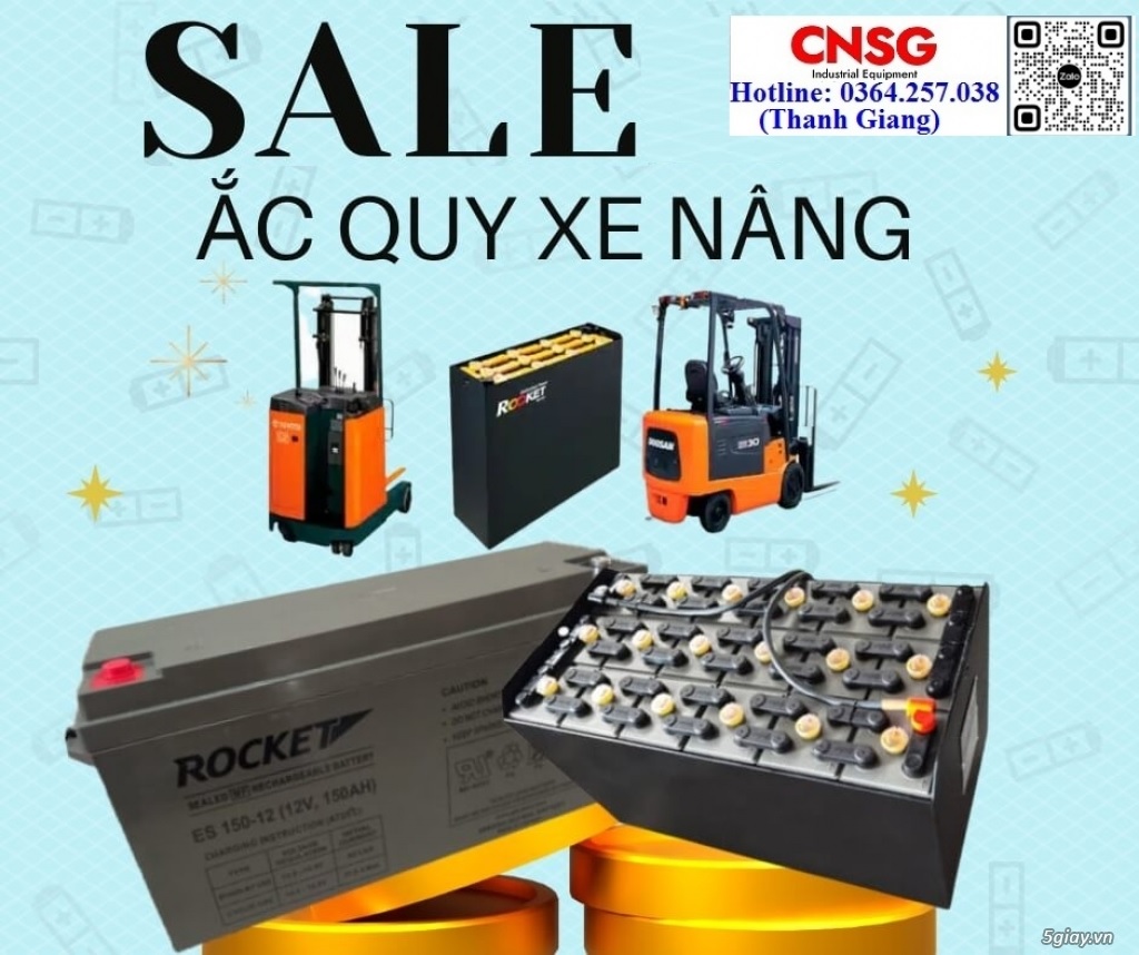 1 Ắc quy 12V. 24V, 48V, 72V cho xe nâng điện giá rẻ