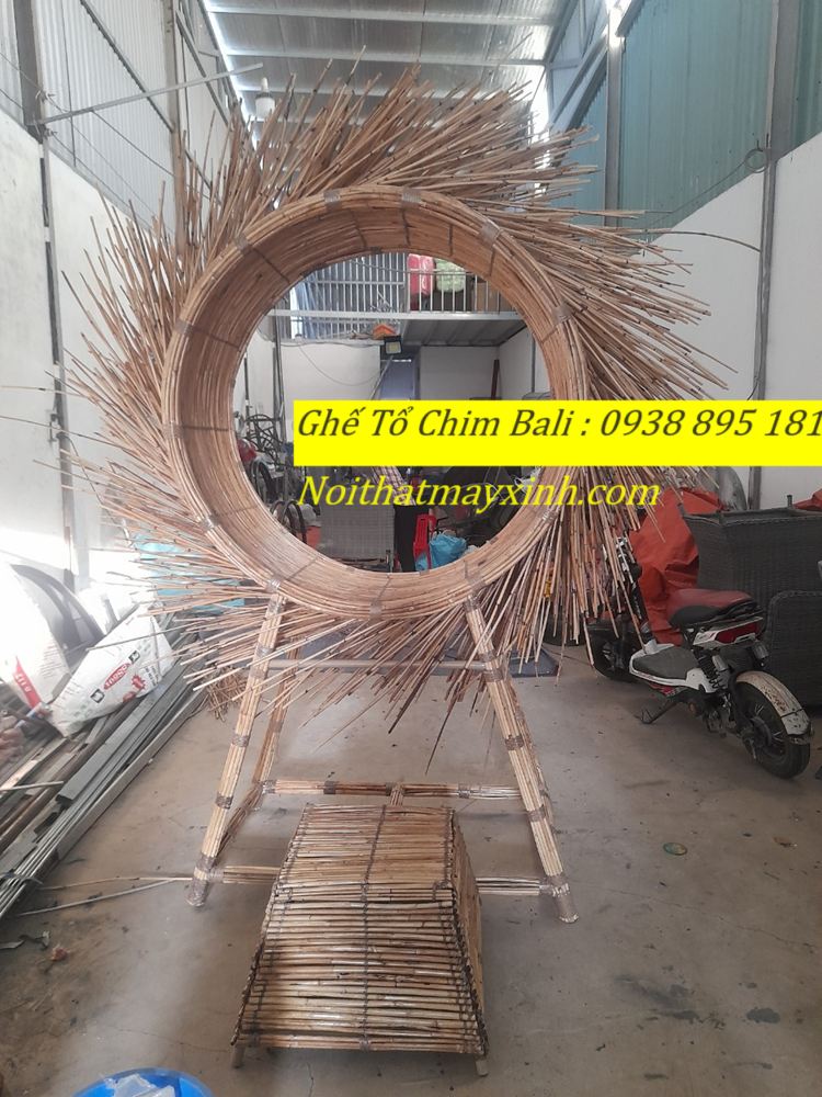 1 Ghế tổ chim bali checkin hình tròn, swing bali