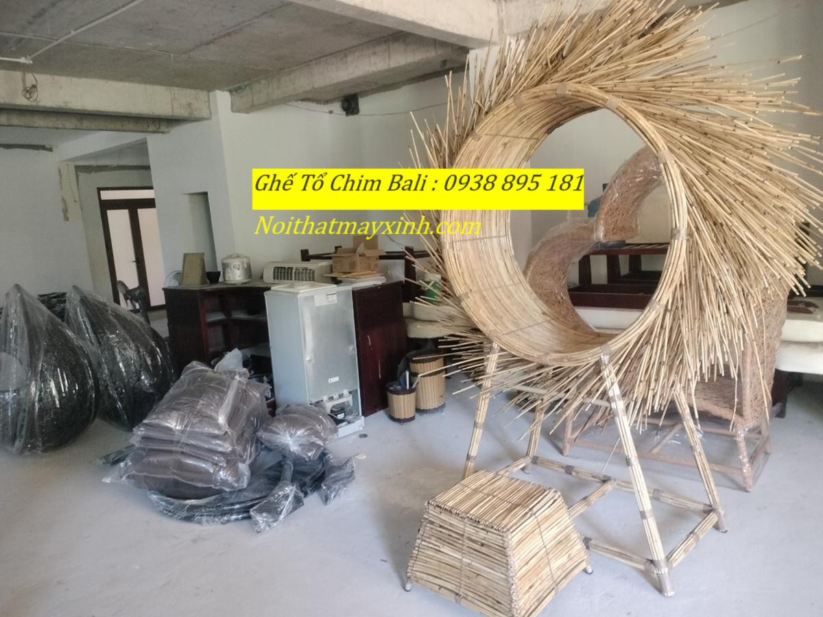 3 Ghế tổ chim bali checkin hình tròn, swing bali