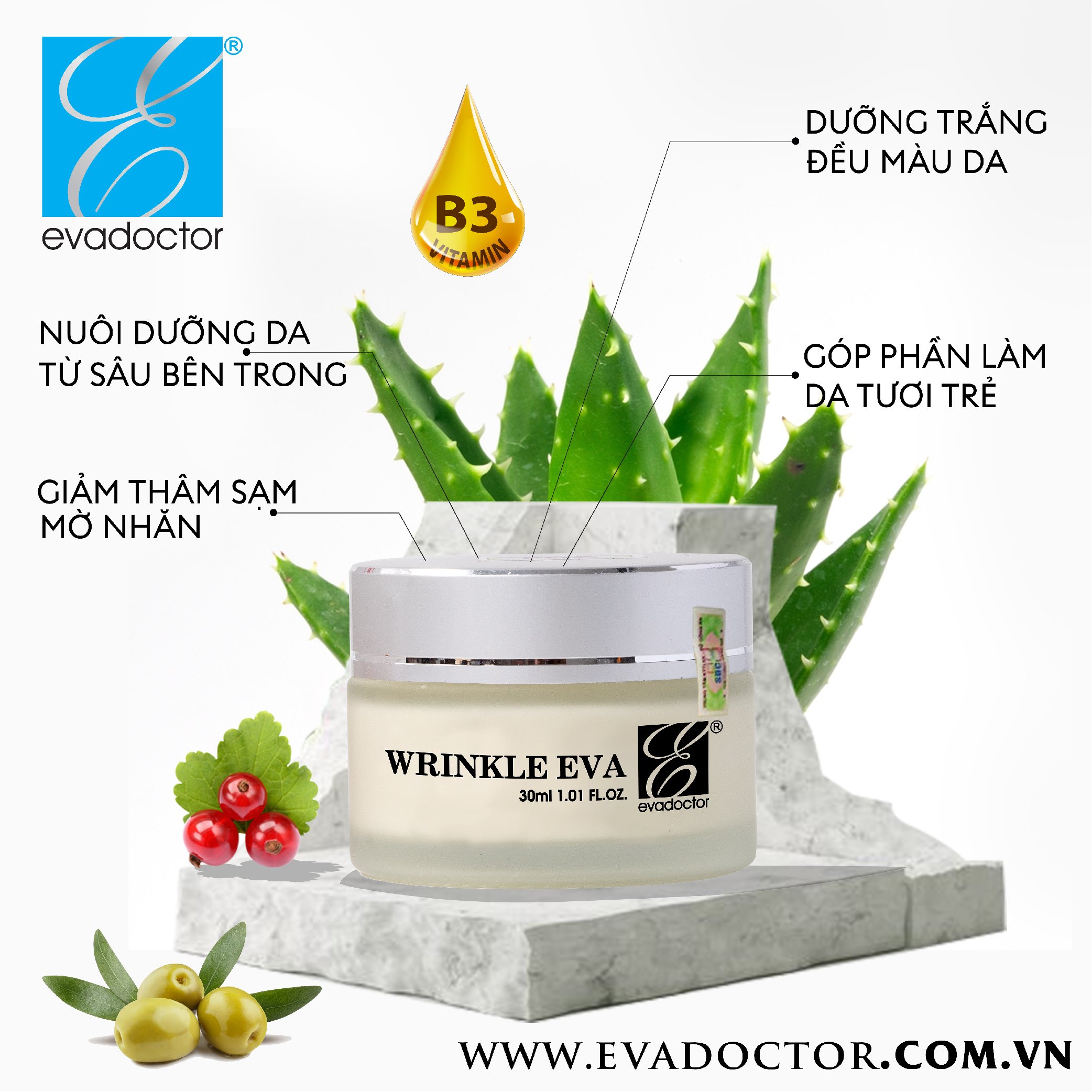 Kem dưỡng trắng da chống lão hóa WRINKLE EVA- EVADOCTOR Kem dưỡng trắng da chống lão hóa WRINKLE EVA- EVADOCTOR