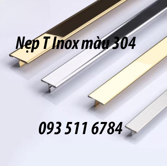 2 Nẹp T25 Inox vàng xước Nẹp sàn T20 đồng bóng Nẹp góc V Inox