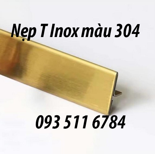 Nẹp T25 Inox vàng xước Nẹp sàn T20 đồng bóng Nẹp góc V Inox