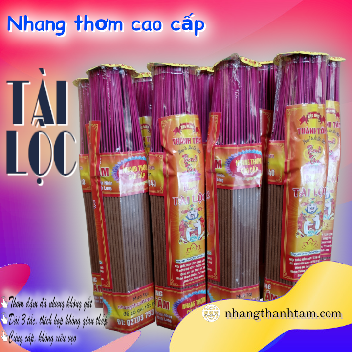 1 Nhang thơm cao cấp Tài Lộc THÀNH TÂM bó lục giác 271 cây 29cm