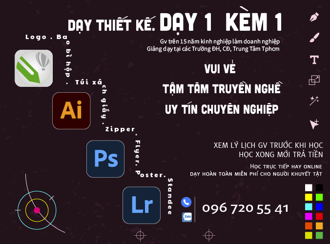 Dạy kèm thiết kế đồ họa 1-1 / trực tiếp hay online