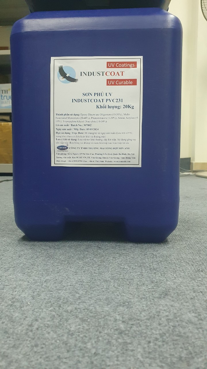 1 Sơn phủ bóng UV tấm PVC trang trí tủ bếp IndustCoat PVC231 1 Sơn phủ bóng UV tấm PVC trang trí tủ bếp IndustCoat PVC231