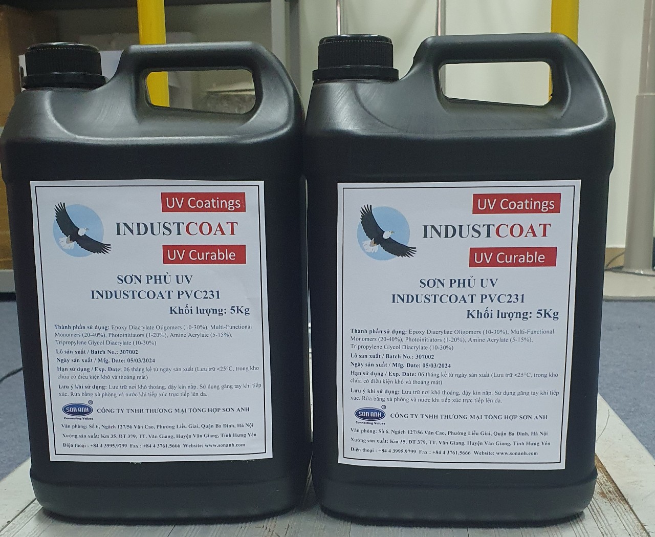 Sơn phủ bóng UV tấm PVC trang trí tủ bếp IndustCoat PVC231 Sơn phủ bóng UV tấm PVC trang trí tủ bếp IndustCoat PVC231