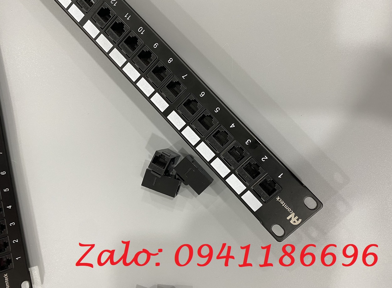 Thanh đấu nối mạng RJ45-RJ45 24 cổng CAT6 UTP mã ACT-24S1U, ACT-6U-88 ANCOMTECK