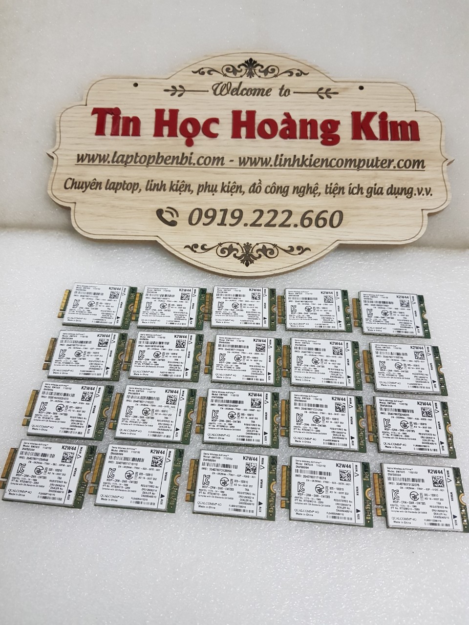 1 Card WWAN 4G Dell DW5809e- EM7305 K2W44 Support Dell E7250, E7350, E7450, E7550