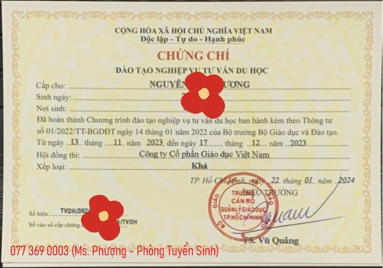 1 Mở lớp chứng chỉ tư vấn du học ngắn hạn