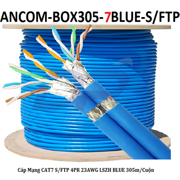 Cáp Mạng Cat7 S/FTP 4 Pair 23AWG LSZH BLUE 305m/Cuộn  Chính Hãng   Giá Tốt Nhất Cáp Mạng Cat7 S/FTP 4 Pair 23AWG LSZH BLUE 305m/Cuộn  Chính Hãng   Giá Tốt Nhất