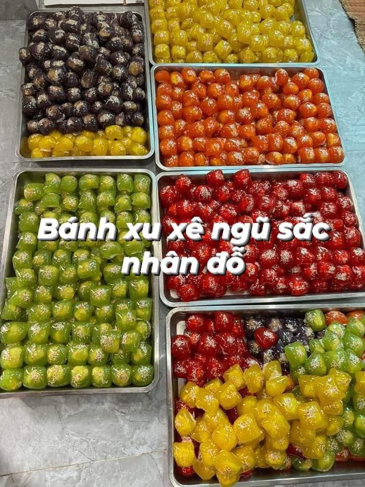 11 Cung cấp Bánh cốm Nguyễn Ninh Bánh xu xê nhân cốm xào dừa Bánh xu xê ngũ sắc nhân đỗ Bánh mochi cốm