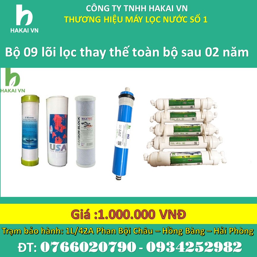 Máy lọc nước bảo hành 05 năm chi phí thay lõi cực rẻ chỉ 70.000 cho 3 quả lọc thô