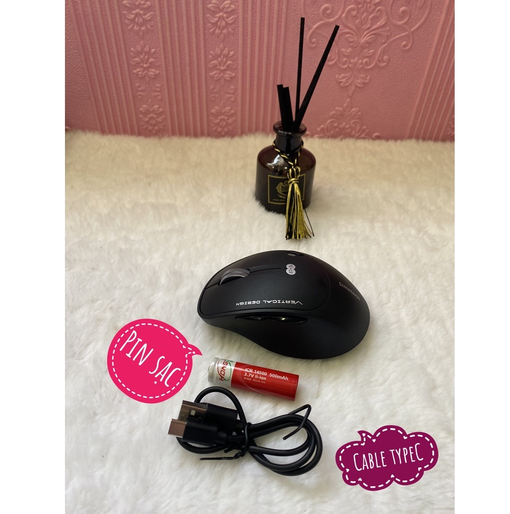 1 Chuột ko dây Simetech V7300B đa năng, dùng Bluetooth v5.0, Wireless 2.4GHz, Pin sạc