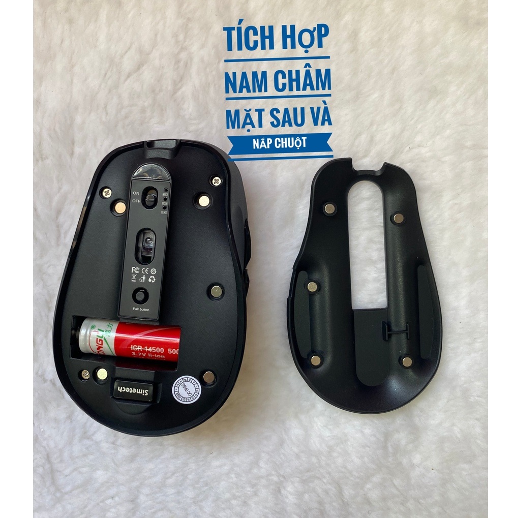 2 Chuột ko dây Simetech V7300B đa năng, dùng Bluetooth v5.0, Wireless 2.4GHz, Pin sạc