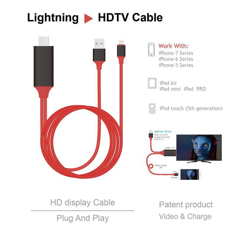 3 Cáp Lightning to HDMI - Cáp chuyển tín hiệu Lightning To HDMI - Siêu xịn - Kết nối sang tivi, TV, má