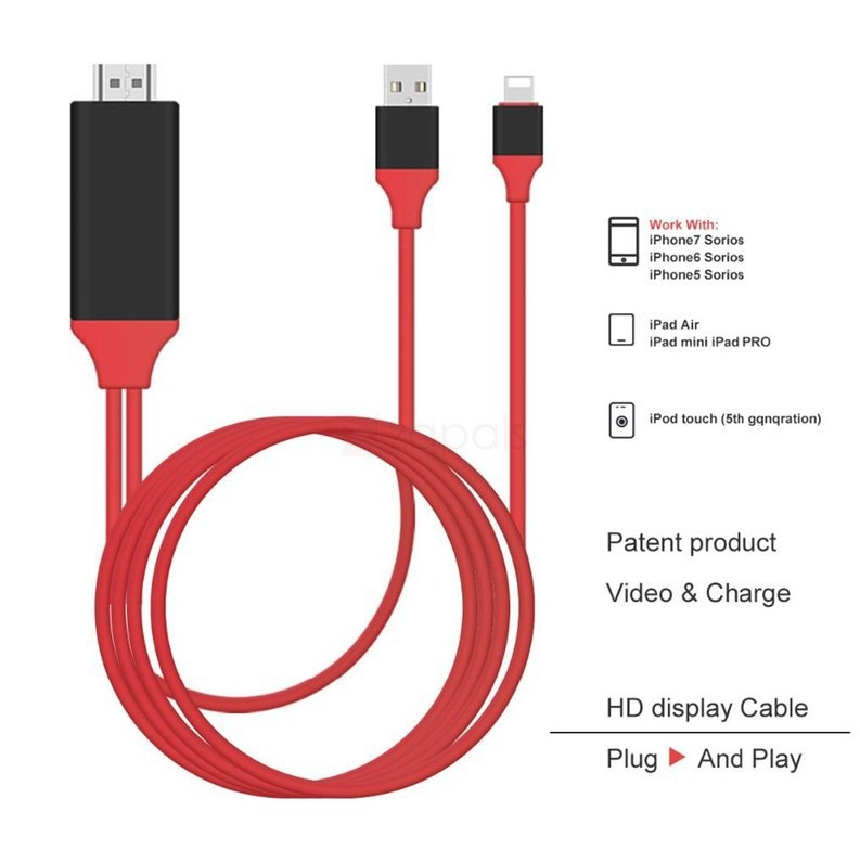 4 Cáp Lightning to HDMI - Cáp chuyển tín hiệu Lightning To HDMI - Siêu xịn - Kết nối sang tivi, TV, má